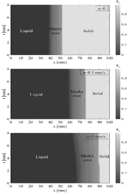 Fig. 8  Solid fraction distribution at steady state for rs=8 mm. 