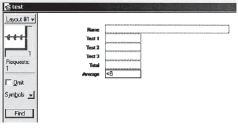 Figure 3.7: Search query from Fig 3.6, shown in Filemaker Pro.