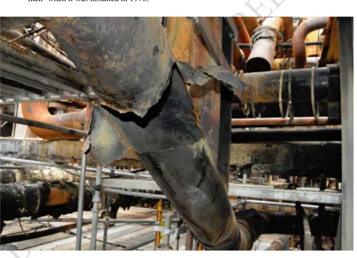 Figure 7. Photo of rupture on 4-sidecut 52-inch component  