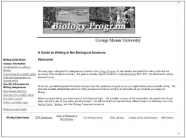 Figure 3: george Mason’s guide to Writing in the biological Sciences http://classweb.gmu.edu/biologyresources/writingguide/index.htm