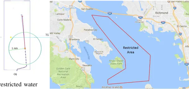 Fig. 11.The restricted area where the OS can go in the San Francisco Bay,courtesy of Google Map 2017.