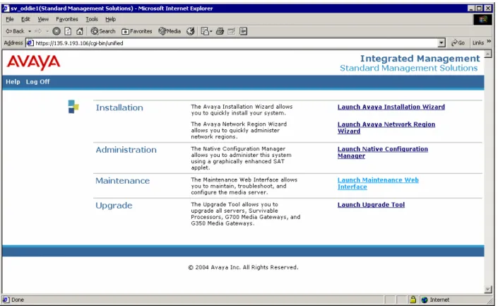 Figure 5: Launch Maintenance Web Pages