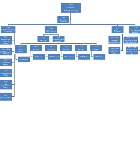 Figure 3: Approved organization structure for the division of Policy and Planning 