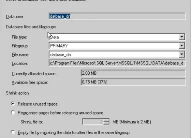 Figure 16: Shrink Files dialog box 
