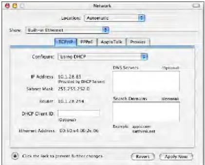 Figure 14. Selecting Using DHCP in the Configure Field 
