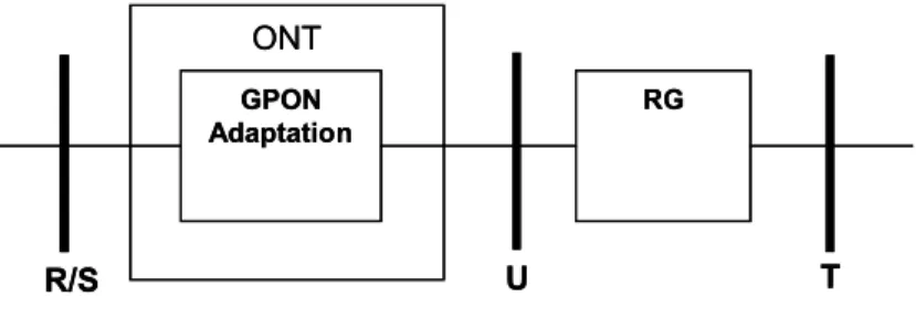 Figure 2 depicts the first option, a single-subscriber solution for GPON CPE – where that solution  includes a separate RG as well as a single-subscriber ONU, called an ONT