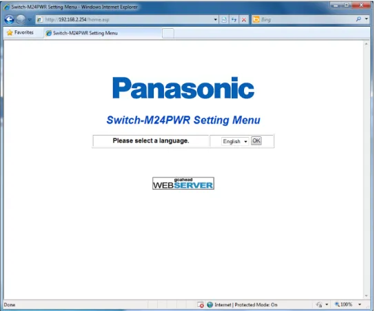 Fig. 2-2 Language Selection Screen 