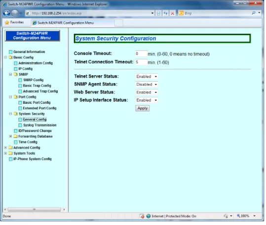 Fig. 4-1-8 System Security Configuration 