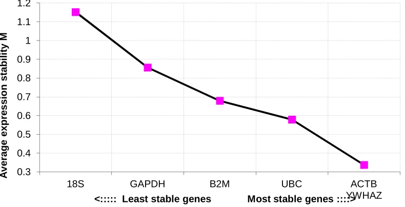 Figure 2.2 Average expression stability values of remaining control genes