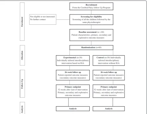 Fig. 1 Flow diagram for the trial. The flow diagram presents an overview of the progress through the phases of the trial