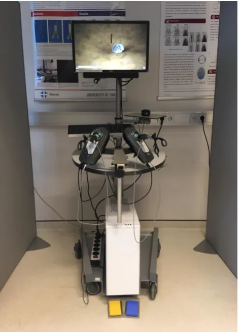 Figure 5. Showing the LapSim VR-Simulator including two ball-shaped elements with 