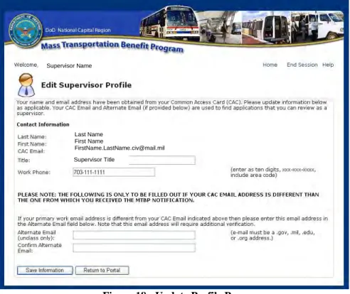 Figure 18 - Update Profile Page 
