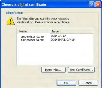 Figure 3 - Choose a Digital Certificate Prompt 