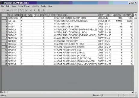 FIGURE 6 Completed variable definition display EXERCISE 1: