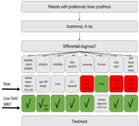 Figure 7: Overview of the methods available for the diagnosis of problematic total knee prosthesispathologies (from MRIPro voucher request).