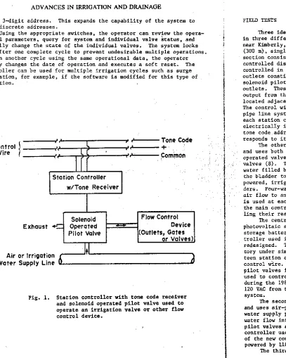 Fig. 1. Station controller with tone code receiverand solenoid operated pilot valve used to