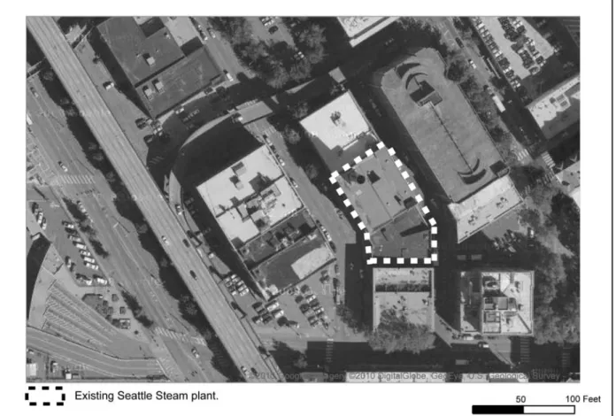 Figure 2-2.  Aerial view of the Seattle Steam plant on Post Avenue, Seattle. 