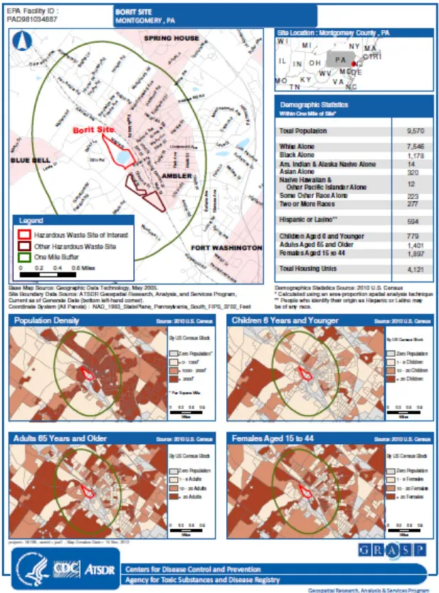 Figure 2 – Demographic map for the population with-in one mile of the BoRit site 