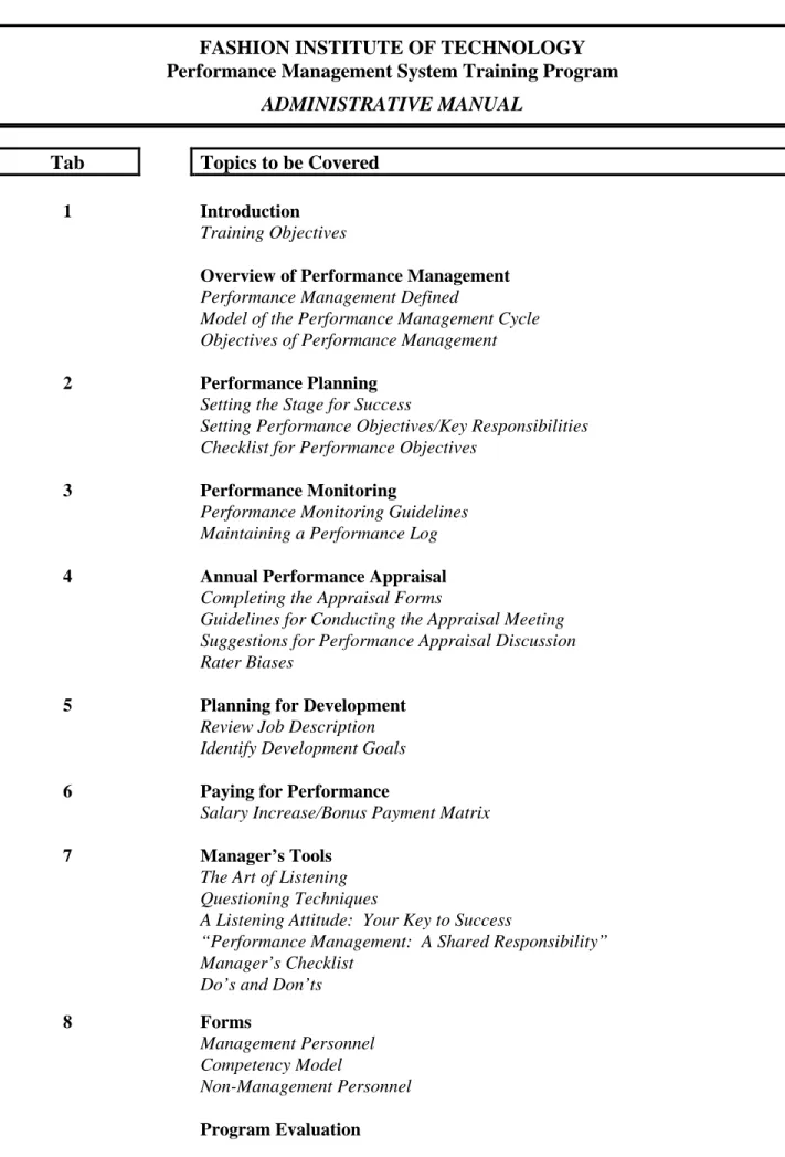 Tab  Topics to be Covered 