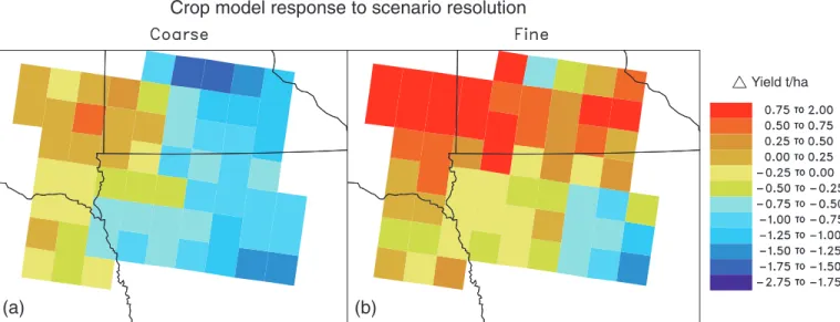 Figure 13.6: Differences in simulated runoff (m 3 /s) based on a statisti- statisti-cally downscaled climate scenario and a coarse resolution GCM scenario (labelled Delta Change) for the Animas River Basin in Colorado (modified from Hay et al., 1999)