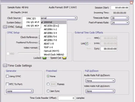 Figure 7: Pro Tools Session Setup Window, 192 I/O Internal