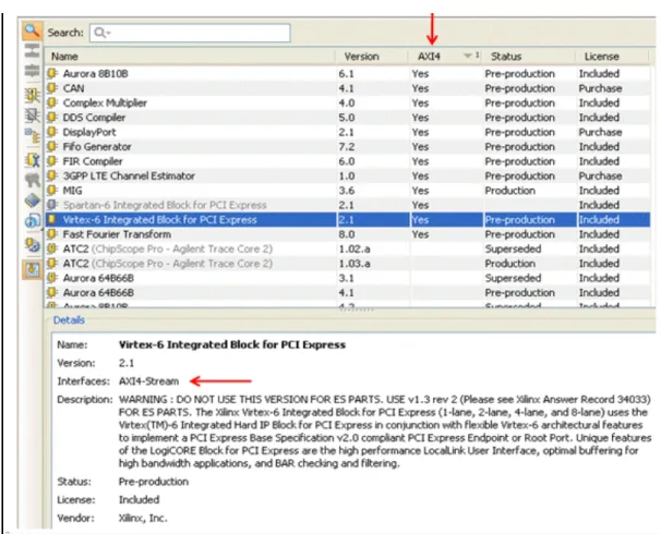 Figure 2-5: IP Catalog in PlanAhead Software