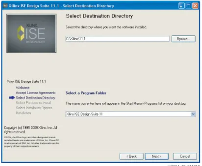 Figure 19: ISE Software Destination Directory