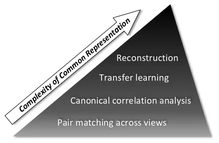 Figure 1: The complexity of common representations vary-ing from different tasks. A task on the top of the triangle ismore complex than a bottom one.