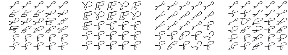 Figure 5: (5a) to (5c) shows samples of children’s handwriting where two of the three deﬁned features are poor and the third isgood.