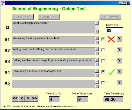 Figure 3: After the test has been marked