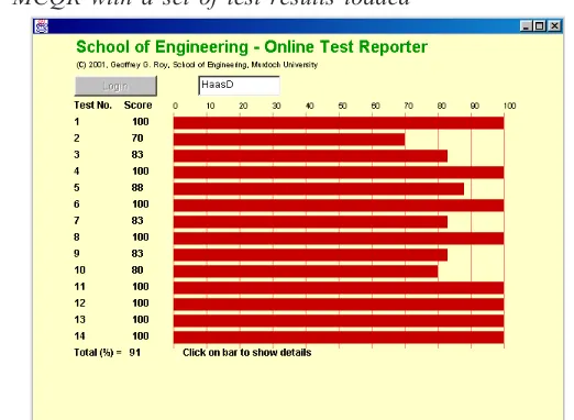 Figure 4: MCQR with a set of test results loaded