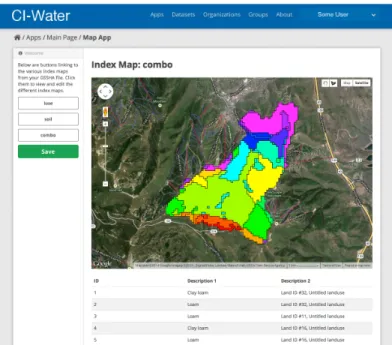 Figure 3. Screenshot of land use change app developed with Tethys SDK.
