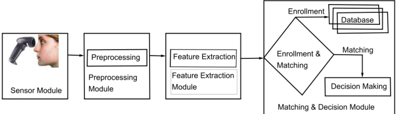 Figure 1.2: Different modules of biometrics system.