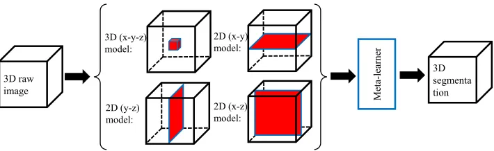 Figure 1: An overview of our proposed framework. Red box/planes show the effective ﬁelds of view of the corresponding3D/2D base-learners