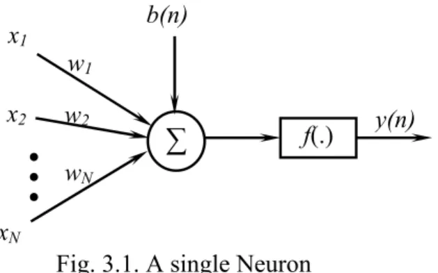 Fig. 3.1. A single Neuron w2