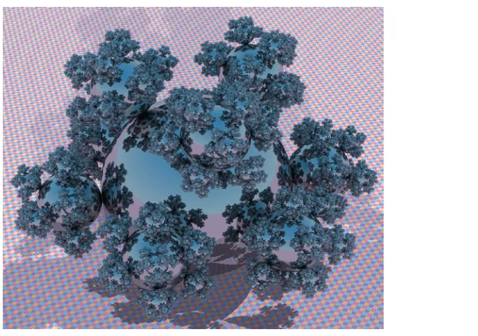 Figure 7-1. A fractal sphereflake test scene. The ground plane is actually a large sphere