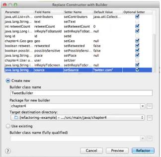 Figure 4.5 Creating a Tweet using TweetBuilder