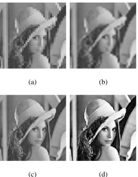Figure 2. (a) One of low-resolution images. (b) Initial  guess. (c) Reconstructed image after 100 iterations