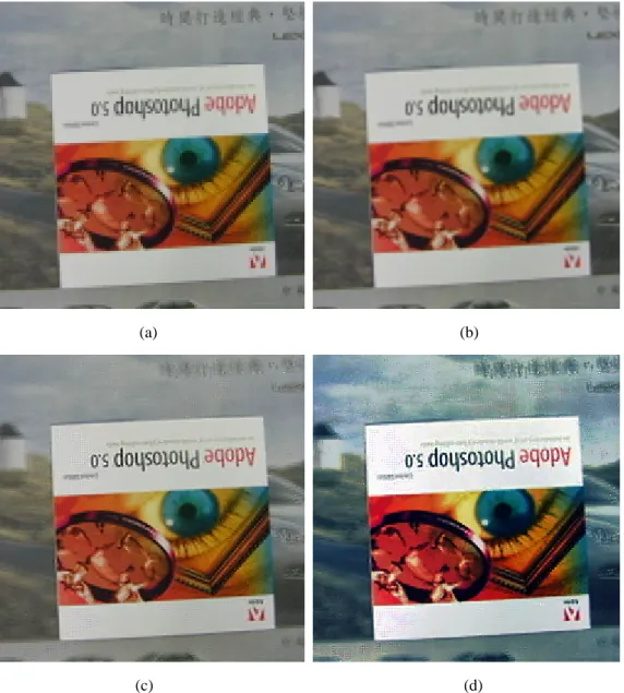 Figure 5. Results of our proposed method with a moving scene and a fixed real camera. (a) One of low-resolution  images