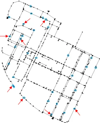 Figure 2. DMA network sensor placement results. 