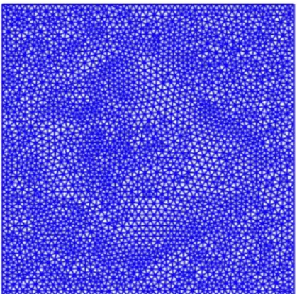 Fig. 1. Unstructured mesh. w( x , t ) = w( x ) + N pod i = 1 α i w ( t )φ i w ( x ), (3.19) p ( x , t ) = p ( x ) + M pod i = 1 α pi ( t )φ i p ( x ), (3.20)