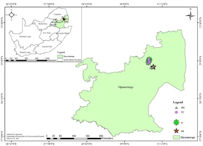 Figure 1.Figure 1.  Distribution of the sampling sites in Tweefontein and Witklip forests.Distribution of the sampling sites in Tweefontein and Witklip forests