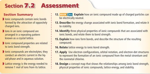 Table 7.6Lattice Energies of Some Ionic Compounds