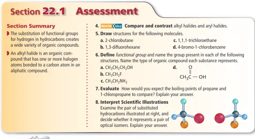 Table 22.3.an alcohol. An example of an alkyl halide-alcohol reaction is shown in  The generic form of the alkyl halide-alcohol reaction is also shown in Table 22.3