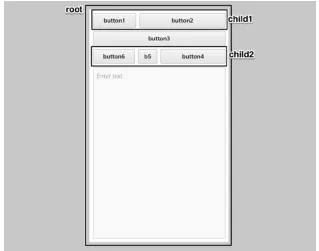 Figure 4-2. UI created with StackLayout and space quotas (portrait)