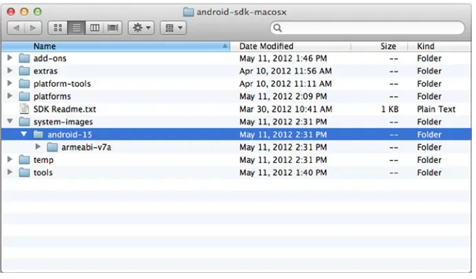 Figure 6-20. Android SDK Directory