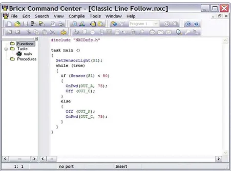 Figure 5 NXC program screen. 