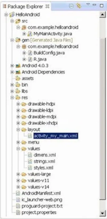 Figure 1-4. Example file structure of an Android project