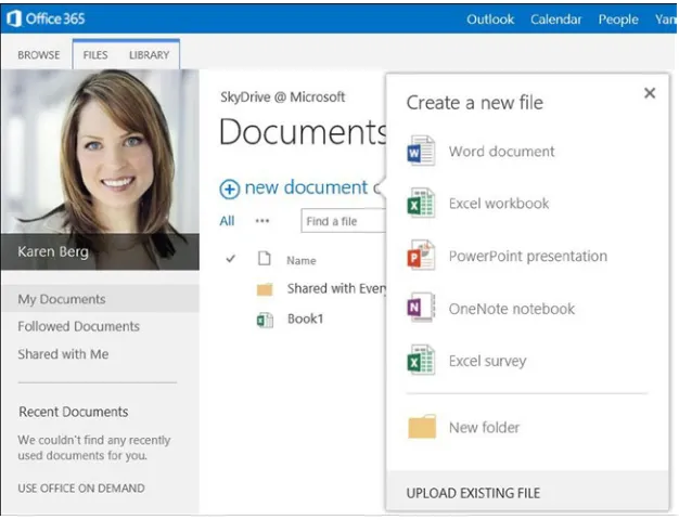 Figure 2-10. Office 365 document creation