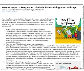 Figure 5-2. Some of Intel’s internal security-related articles for employees include a personal aspect, to encourage secure behavior both within and outside the workplace